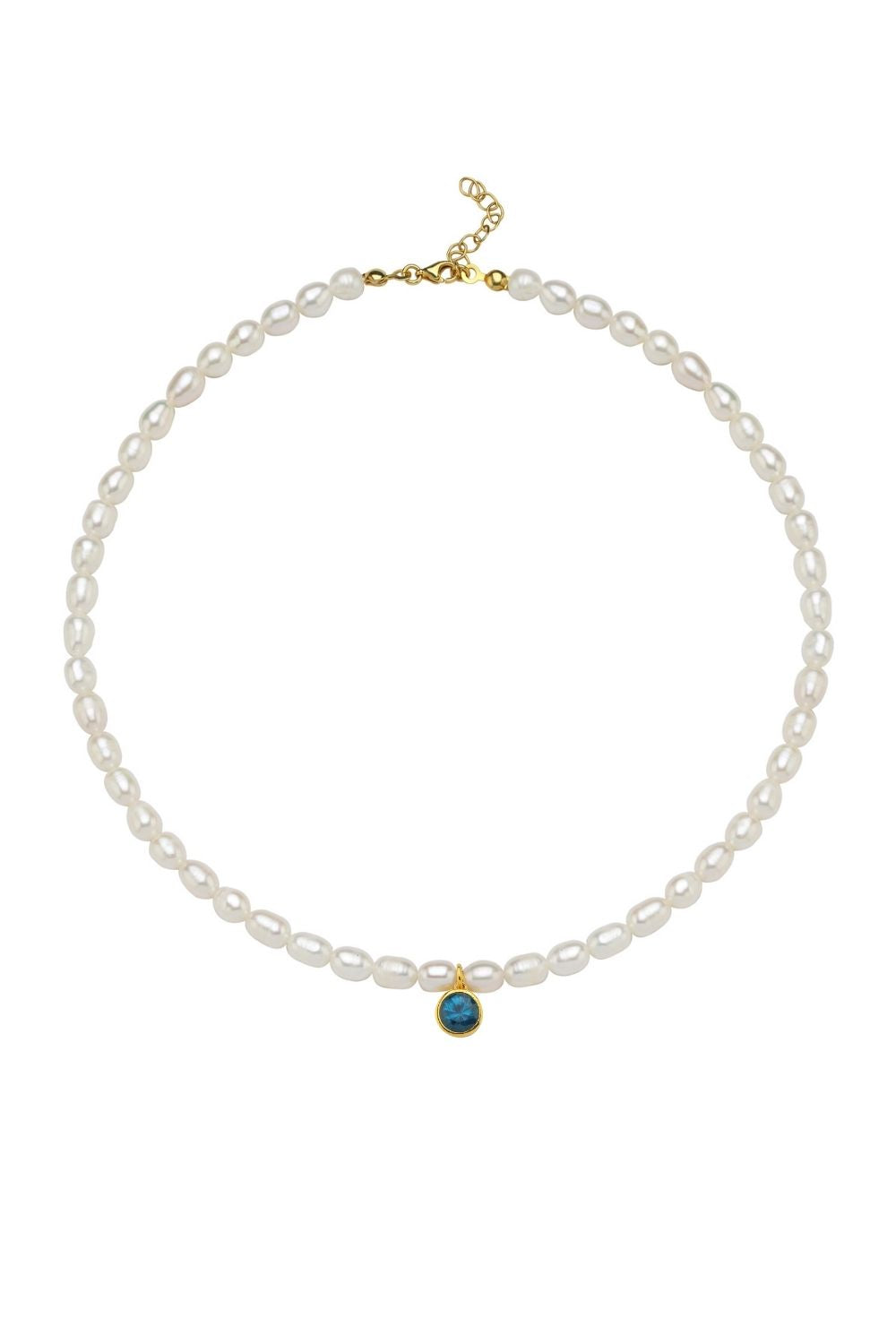 Linya Jewellery-Cosmic Büyük İncili Burç Kolye Mavi-Kolye-1-fleurdirect.live