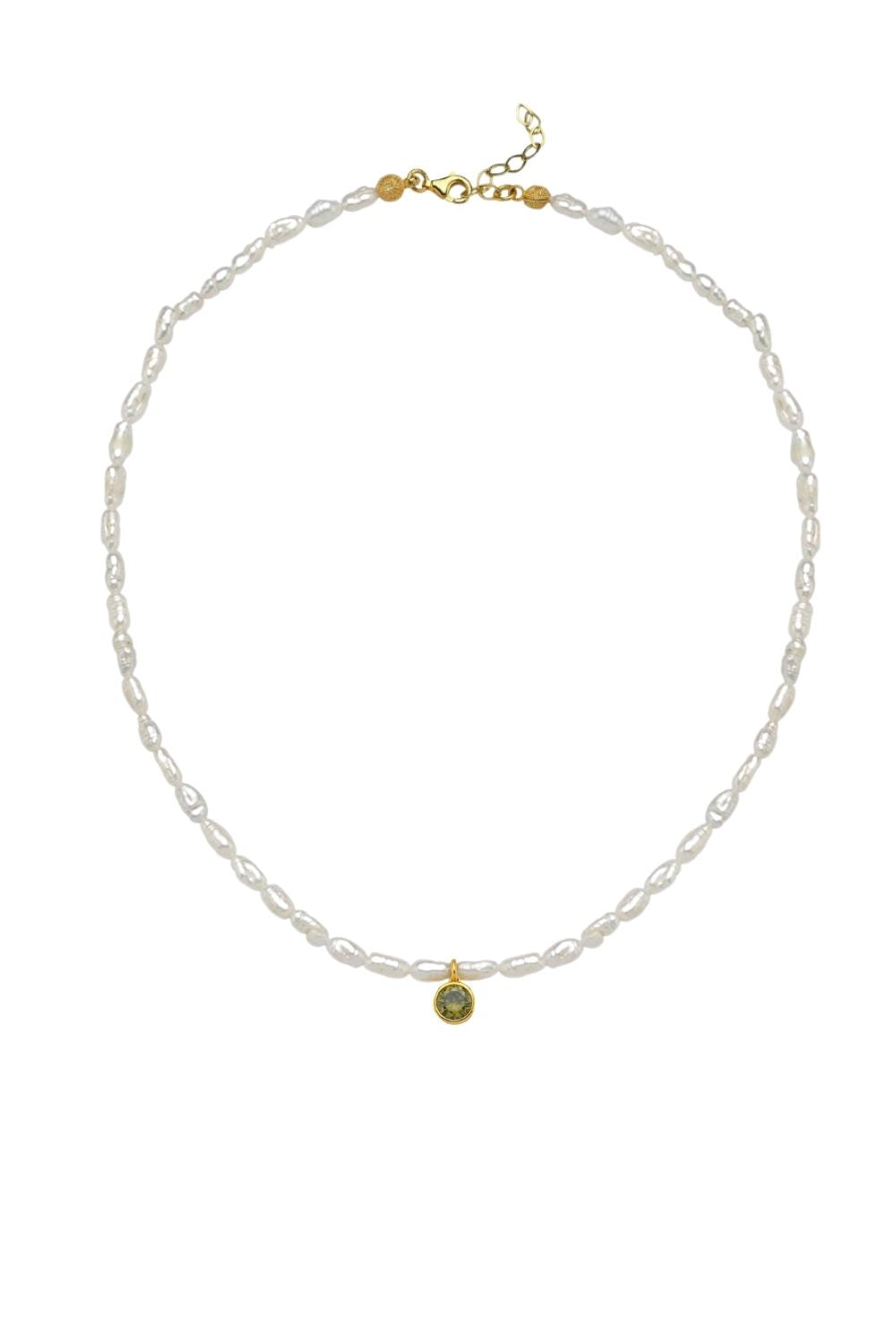 Linya Jewellery-Cosmic Küçük İncili Burç Kolye Açık Yeşil-Kolye-1-fleurdirect.live