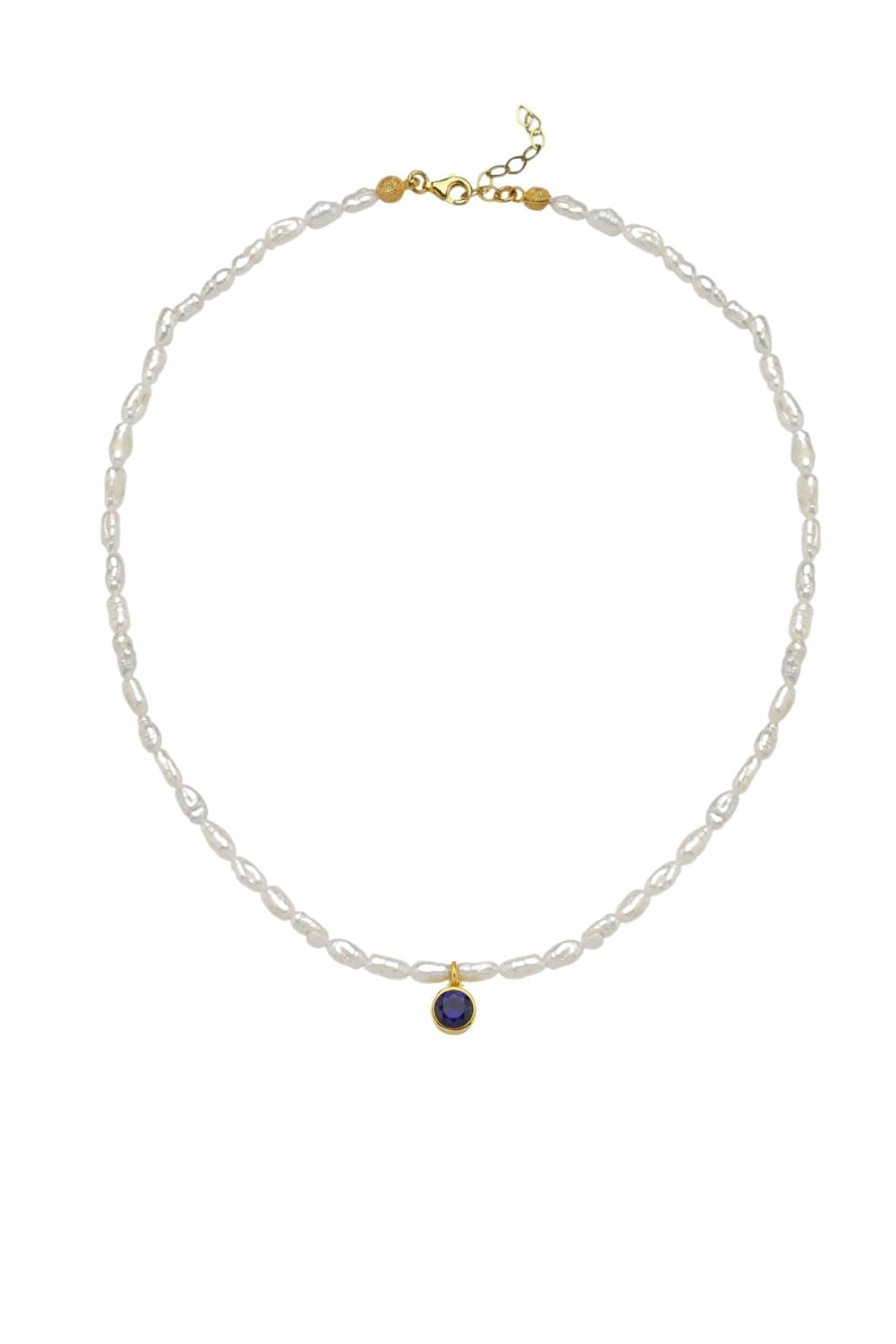 Linya Jewellery-Cosmic Küçük İncili Burç Kolye Lacivert-Kolye-1-fleurdirect.live