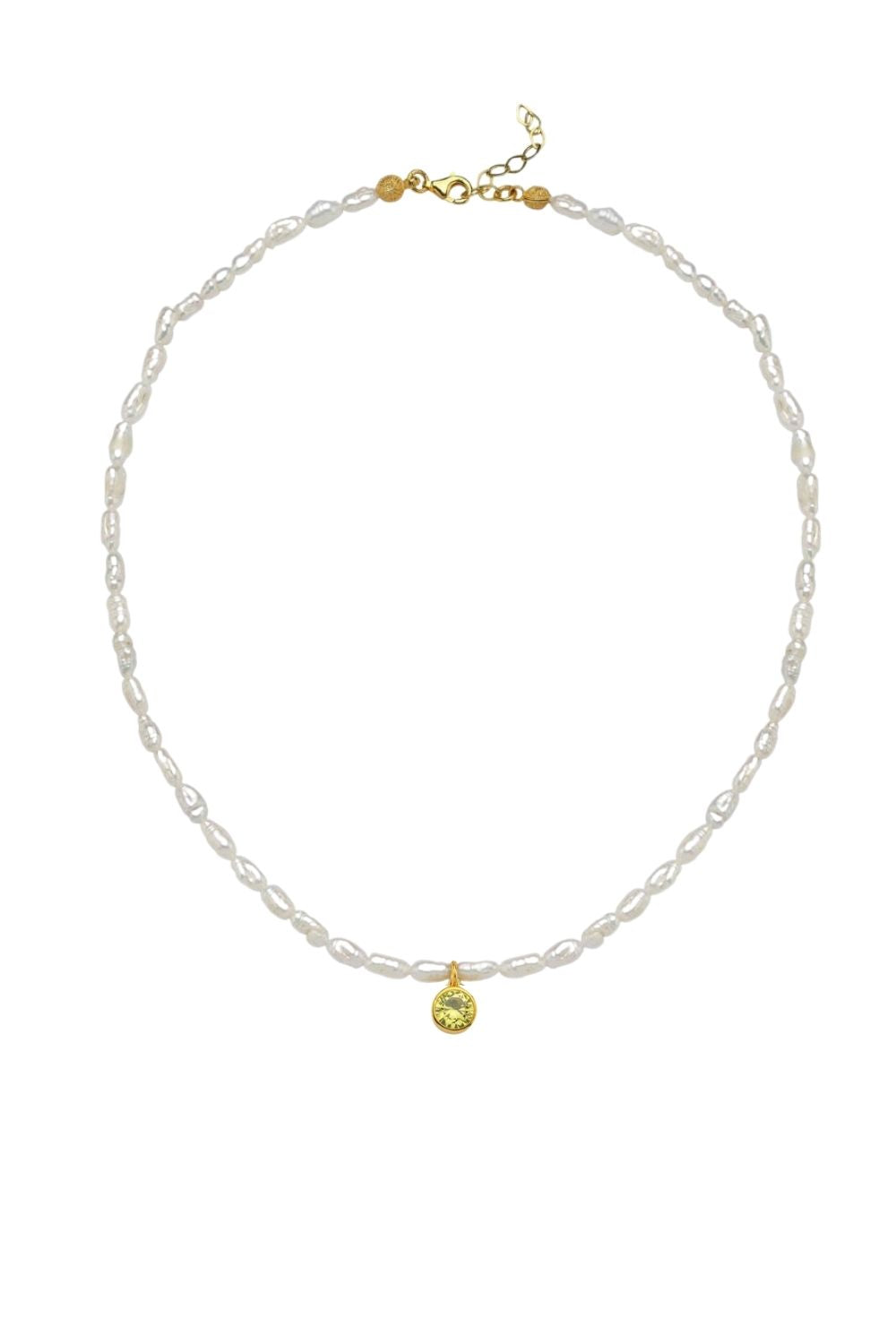 Linya Jewellery-Cosmic Küçük İncili Burç Kolye Sarı-Kolye-1-fleurdirect.live