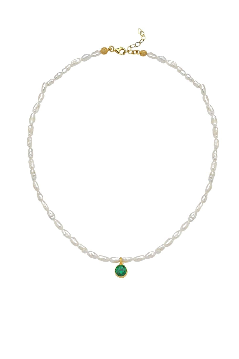 Linya Jewellery-Cosmic Küçük İncili Burç Kolye Yeşil-Kolye-1-fleurdirect.live