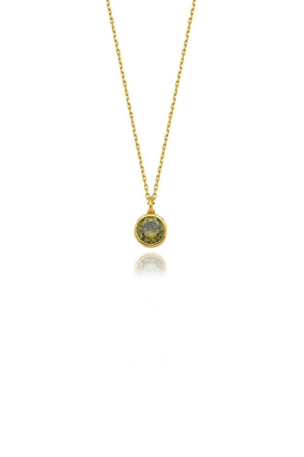 Linya Jewellery-Cosmic Zincirli Burç Kolye Açık Yeşil-Kolye-1-fleurdirect.live
