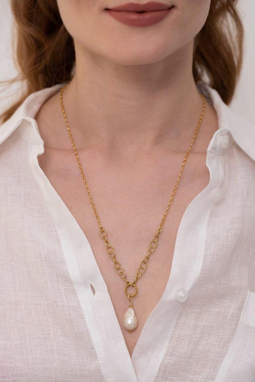 Linya Jewellery-Dela Barok İnci Kolye-Kolye-4-fleurdirect.live