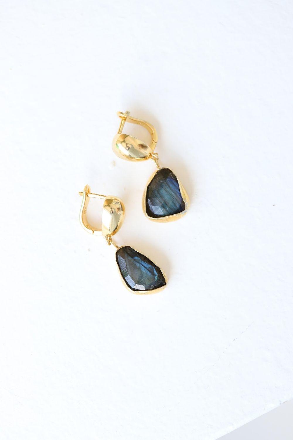 Linya Jewellery-Doğal Labradorit Küpe-Küpe-4-fleurdirect.live