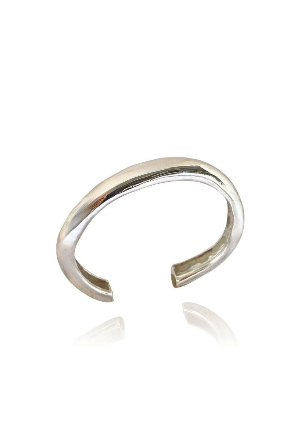 Linya Jewellery-Grel Kalın Asimetrik Gümüş Bileklik-Bileklik-1-fleurdirect.live