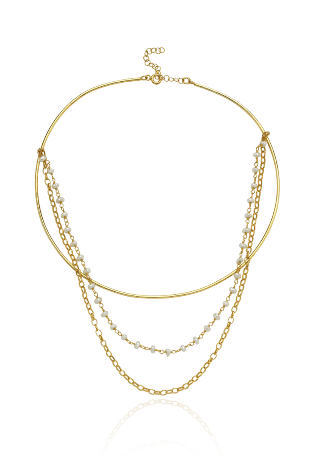 Linya Jewellery-İnci Zincir Choker-Kolye-1-fleurdirect.live