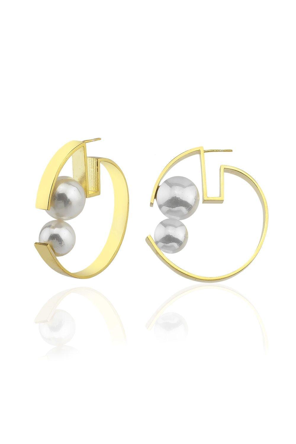 Linya Jewellery-İncili Mimari Küpe-Küpe-1-fleurdirect.live