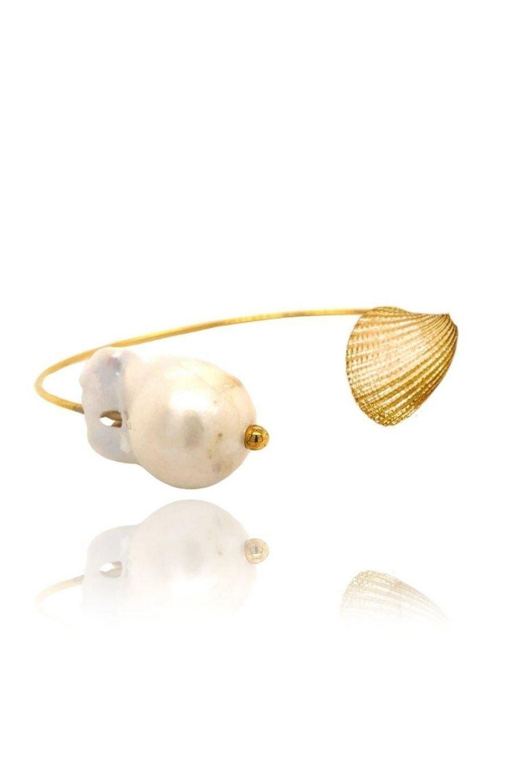 Linya Jewellery-İstiridye Barok İnci Kelepçe-Bileklik-1-fleurdirect.live