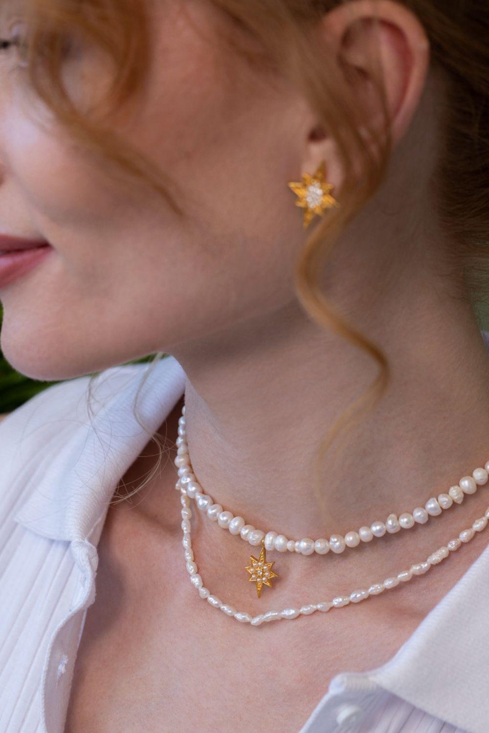 Linya Jewellery-Kutup Yıldızı İnci Kolye-Kolye-2-fleurdirect.live
