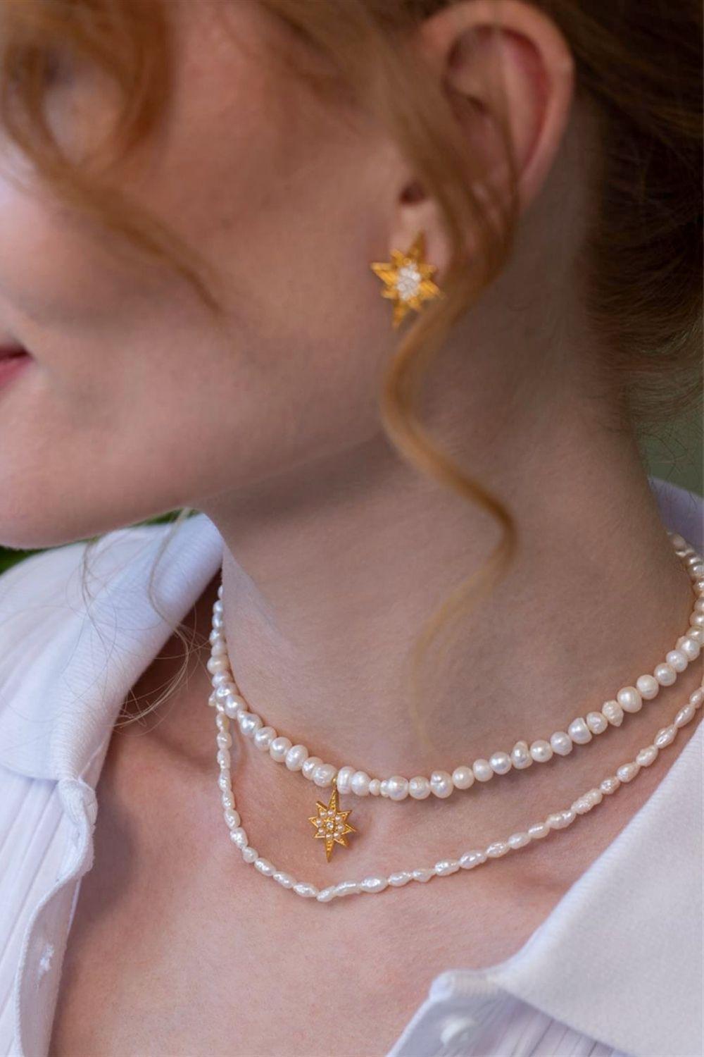Linya Jewellery-Kutup Yıldızı İnci Kolye-Kolye-2-fleurdirect.live