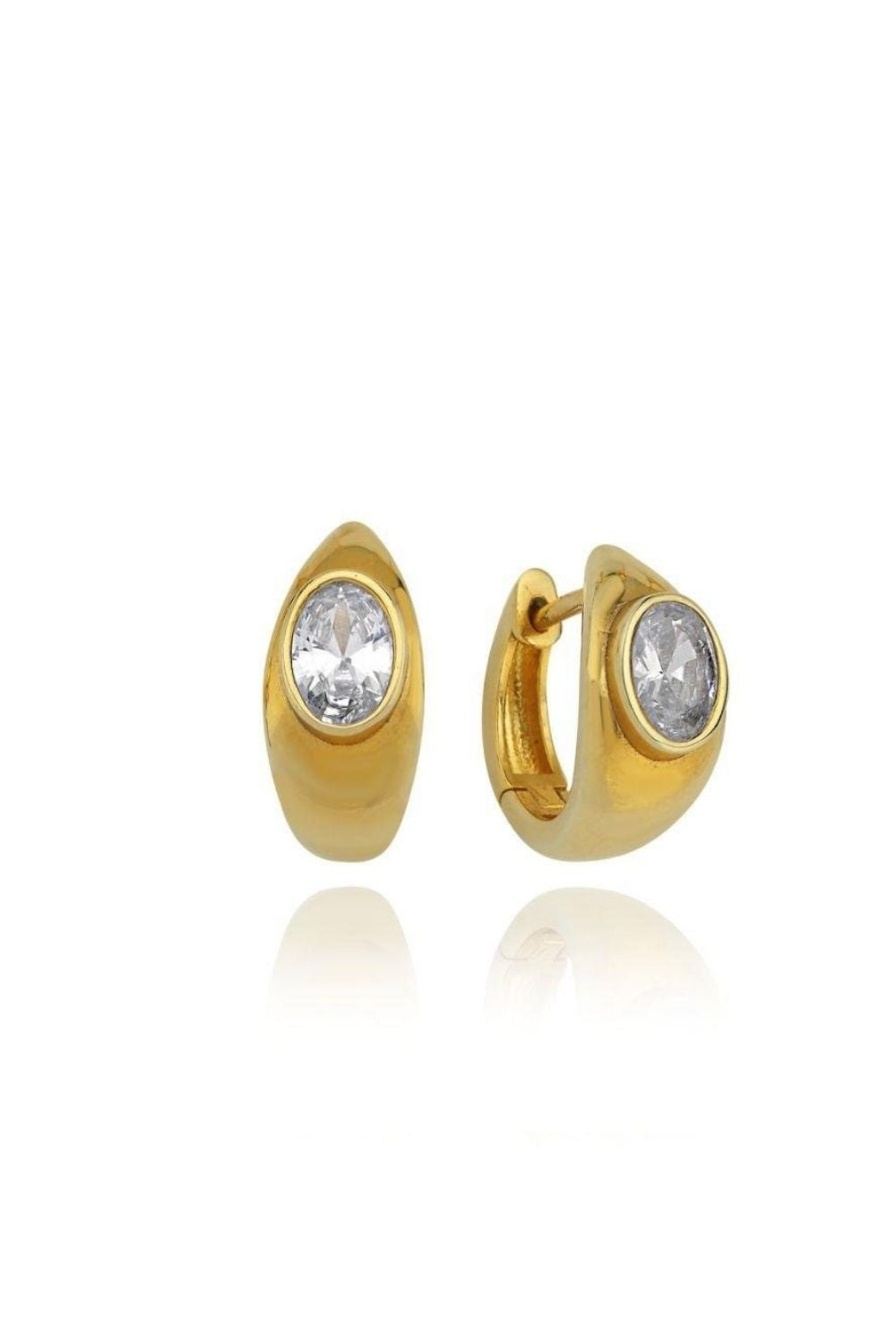 Linya Jewellery-Lina Beyaz Damla Taşlı Küpe-Küpe-1-fleurdirect.live