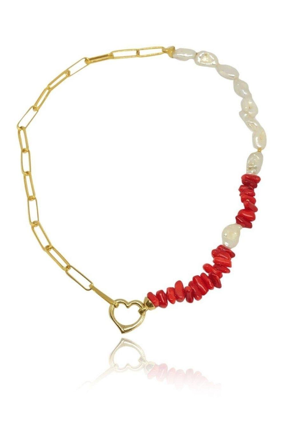 Linya Jewellery-Love Zincir Mercan İnci Kolye-Kolye-1-fleurdirect.live