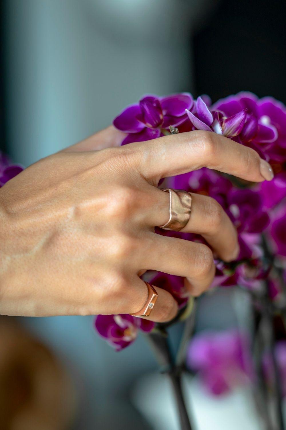 Linya Jewellery-Maya Serçe Parmak Yüzüğü Rose Gold-Yüzük-2-fleurdirect.live