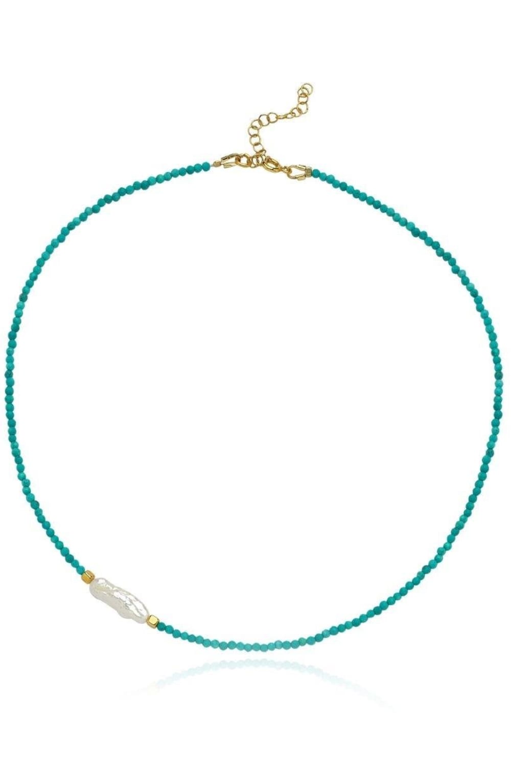 Linya Jewellery-Meg Turkuaz Küçük İncili Kolye-Kolye-1-fleurdirect.live