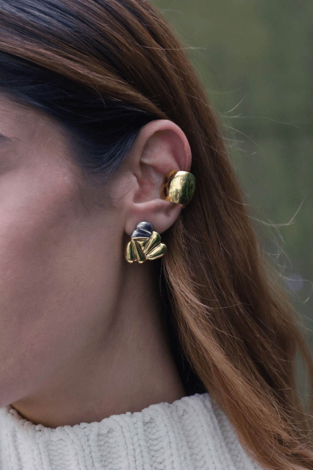 Linya Jewellery-Meri Çift Renk Üçgen Küpe-Küpe-2-fleurdirect.live