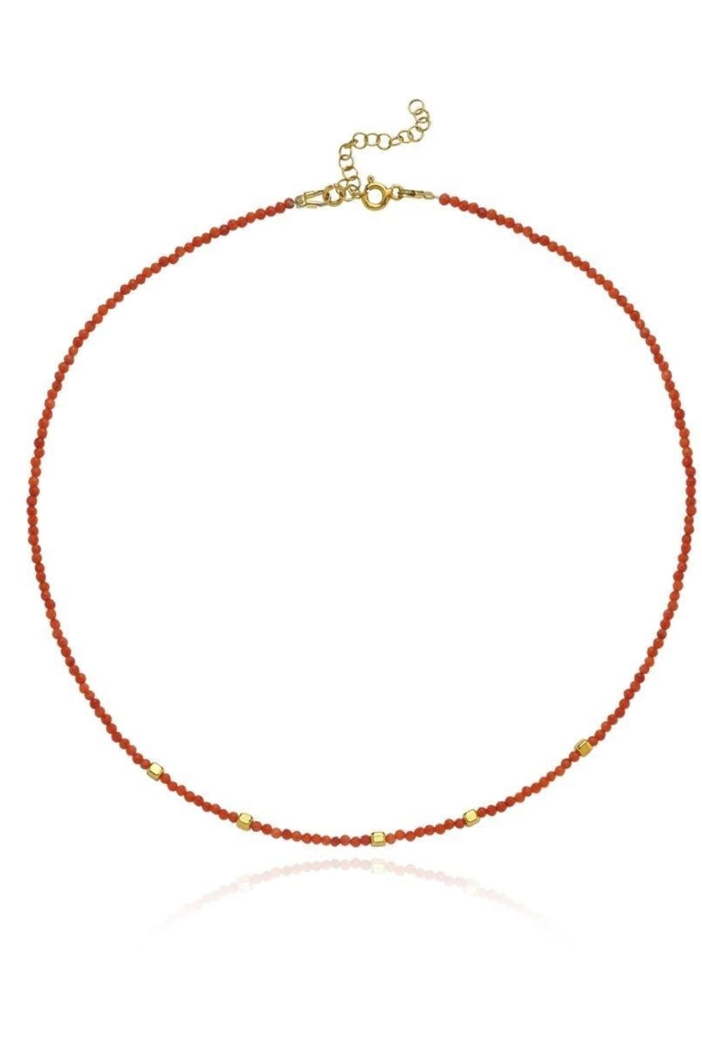 Linya Jewellery-Mira Kırmızı Mercanlı Küçük Toplu Kolye-Kolye-1-fleurdirect.live