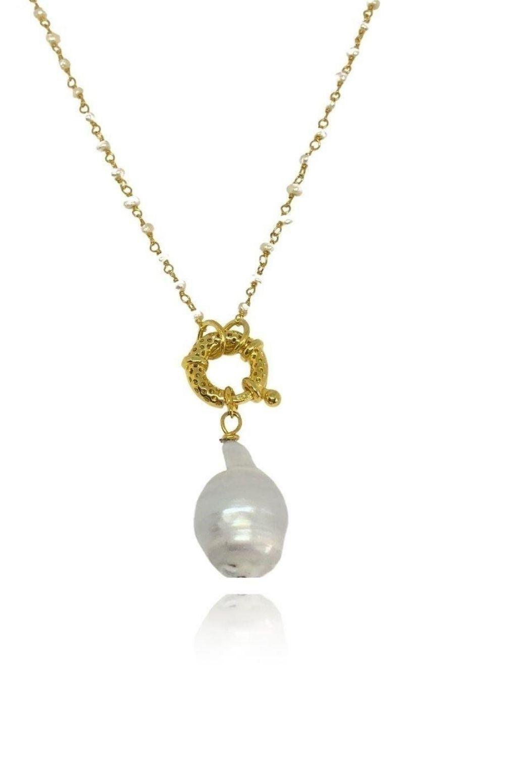 Linya Jewellery-Pretty İnci Zincir Kolye-Kolye-1-fleurdirect.live