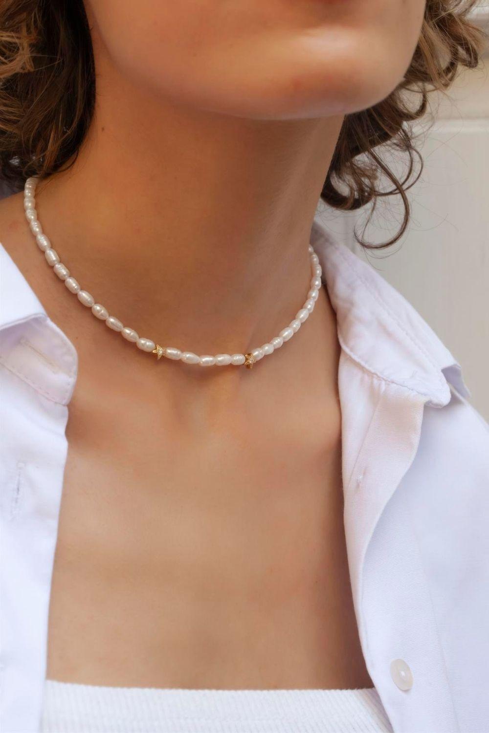Linya Jewellery-Rometta Yıldızlı İnci Kolye-Kolye-2-fleurdirect.live