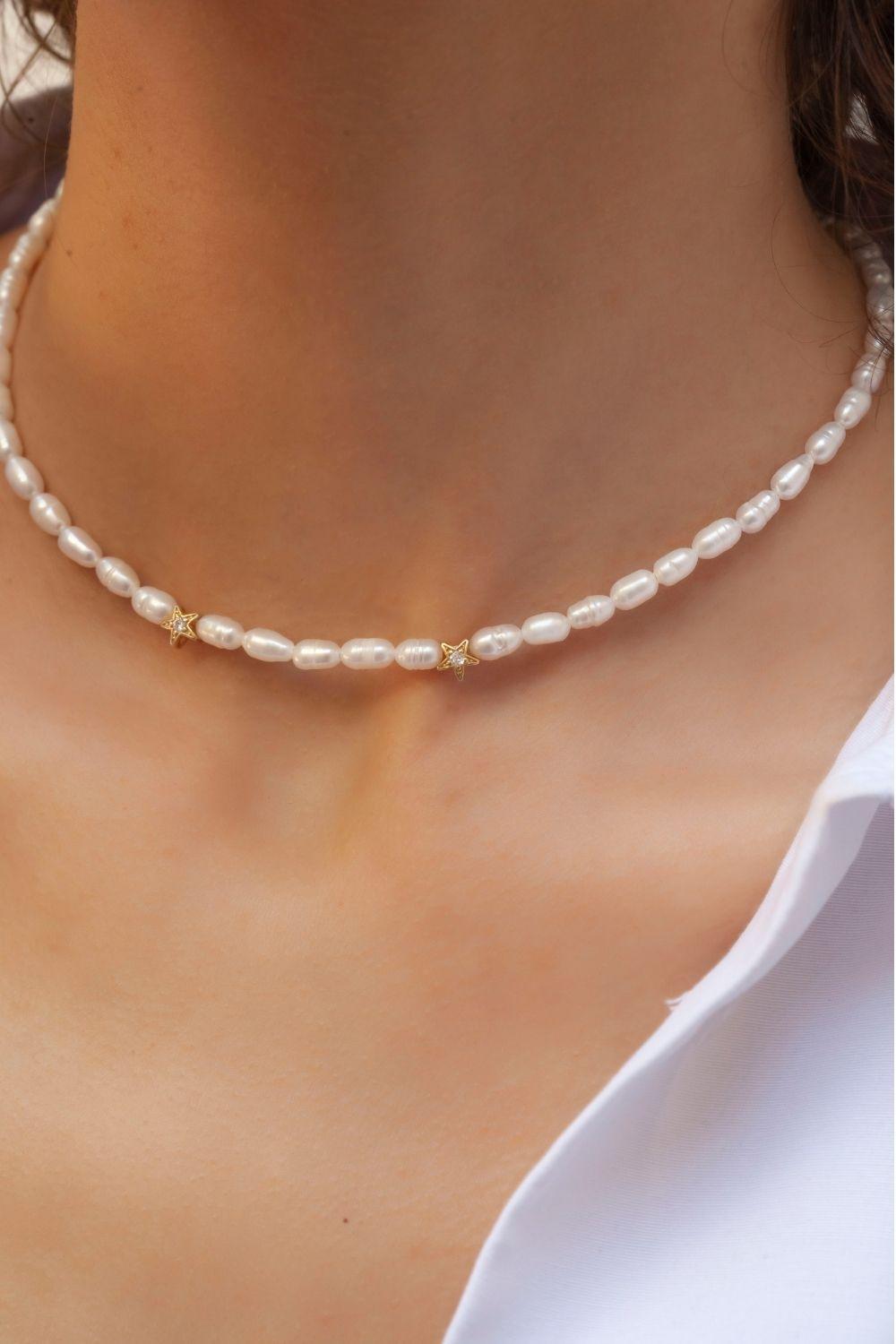 Linya Jewellery-Rometta Yıldızlı İnci Kolye-Kolye-3-fleurdirect.live