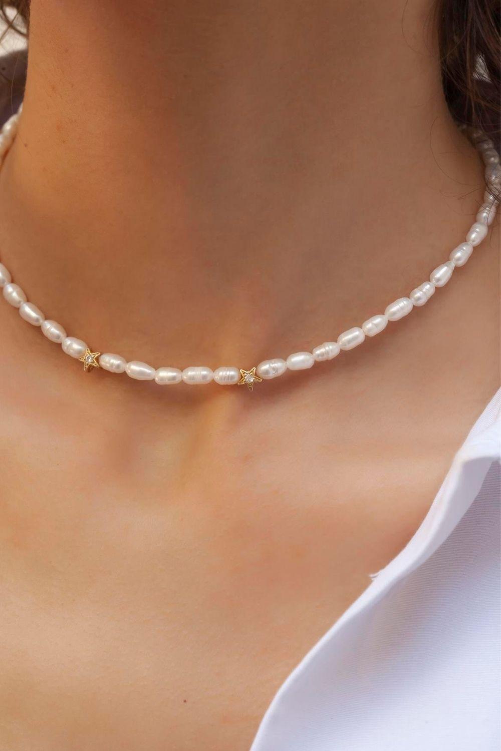 Linya Jewellery-Rometta Yıldızlı İnci Kolye-Kolye-3-fleurdirect.live