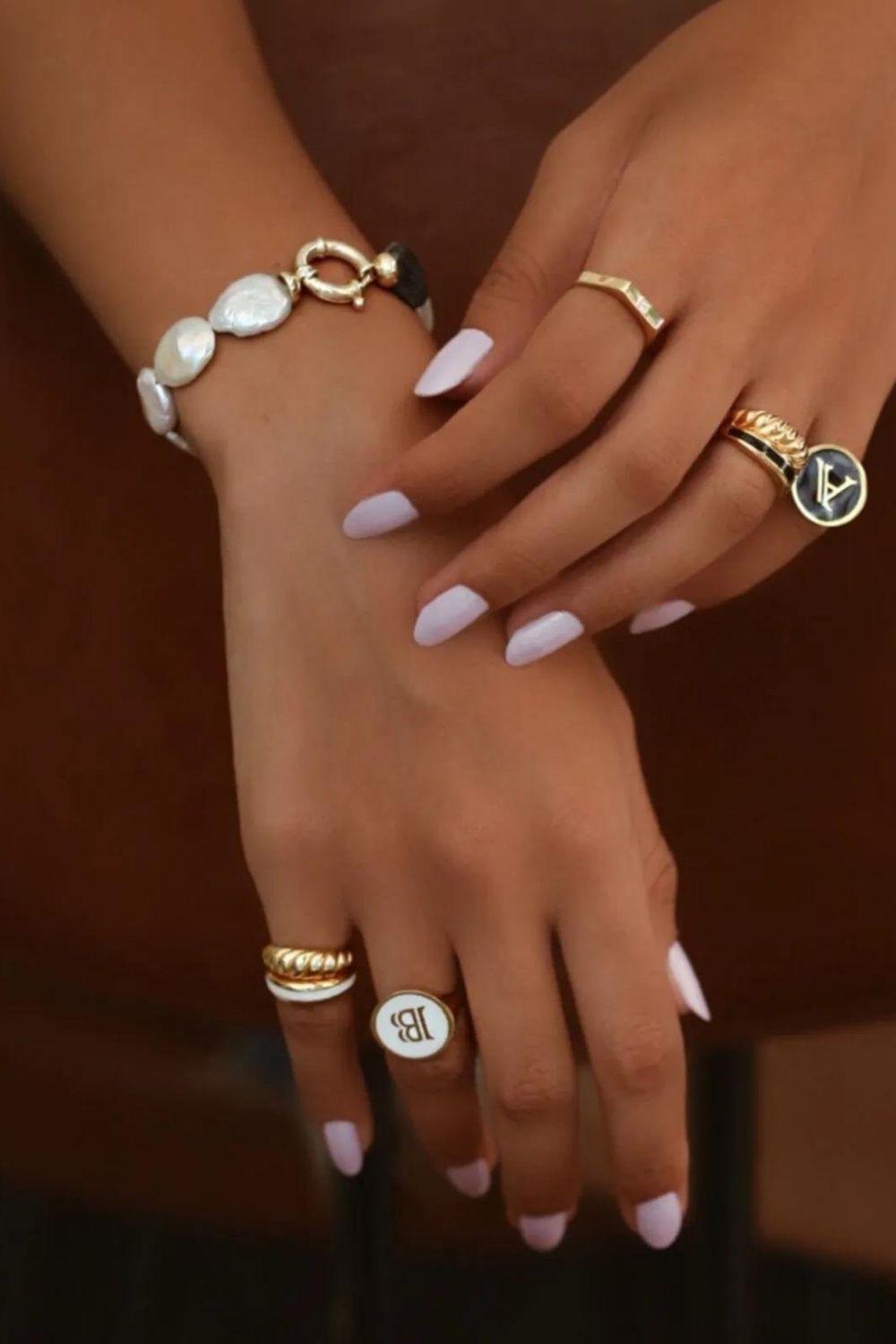 Linya Jewellery-Rosa Beyaz Mineli Yüzük Gold-Yüzük-2-fleurdirect.live