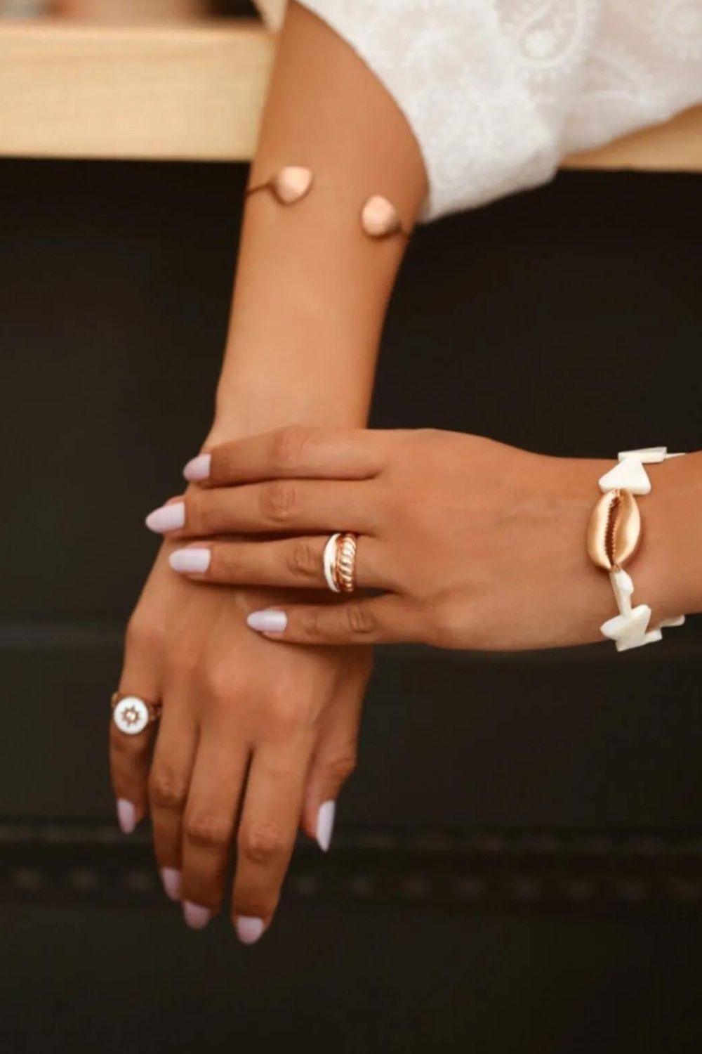 Linya Jewellery-Rosa Beyaz Mineli Yüzük Rose Gold-Yüzük-3-fleurdirect.live
