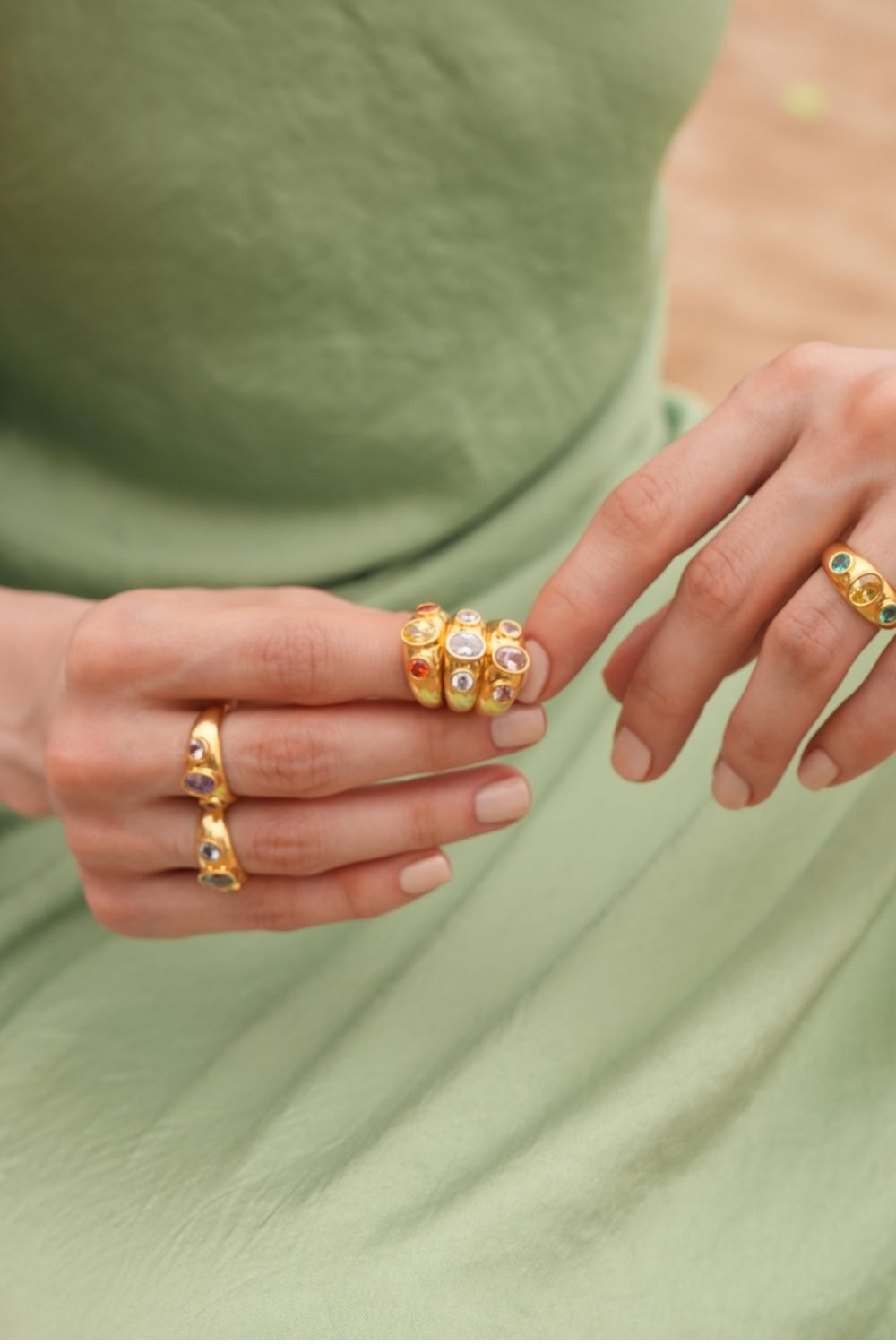 Linya Jewellery-Rosie Mavi Taşlı Yüzük-Yüzük-4-fleurdirect.live