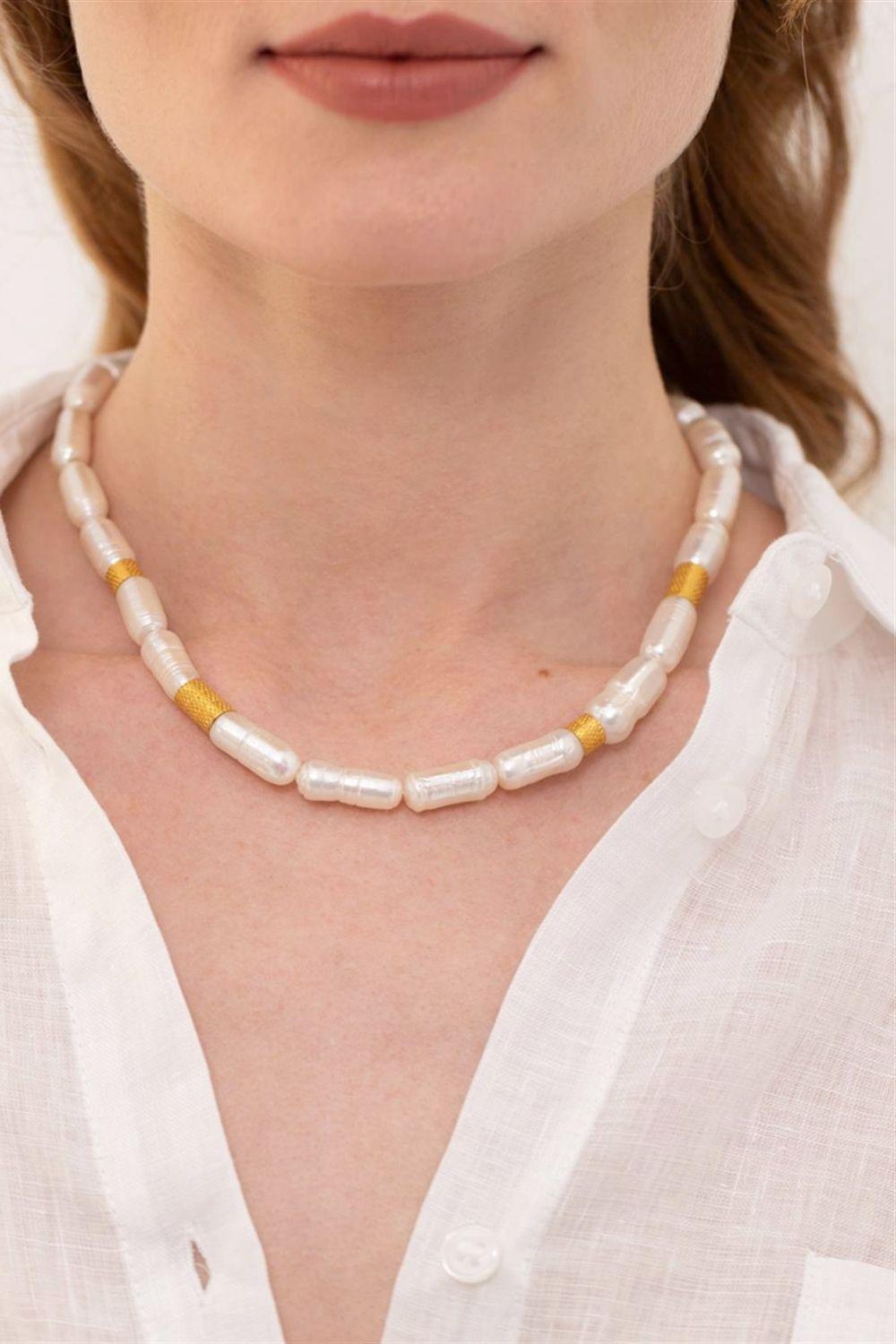 Linya Jewellery-Sebra İnci Kolye-Kolye-4-fleurdirect.live