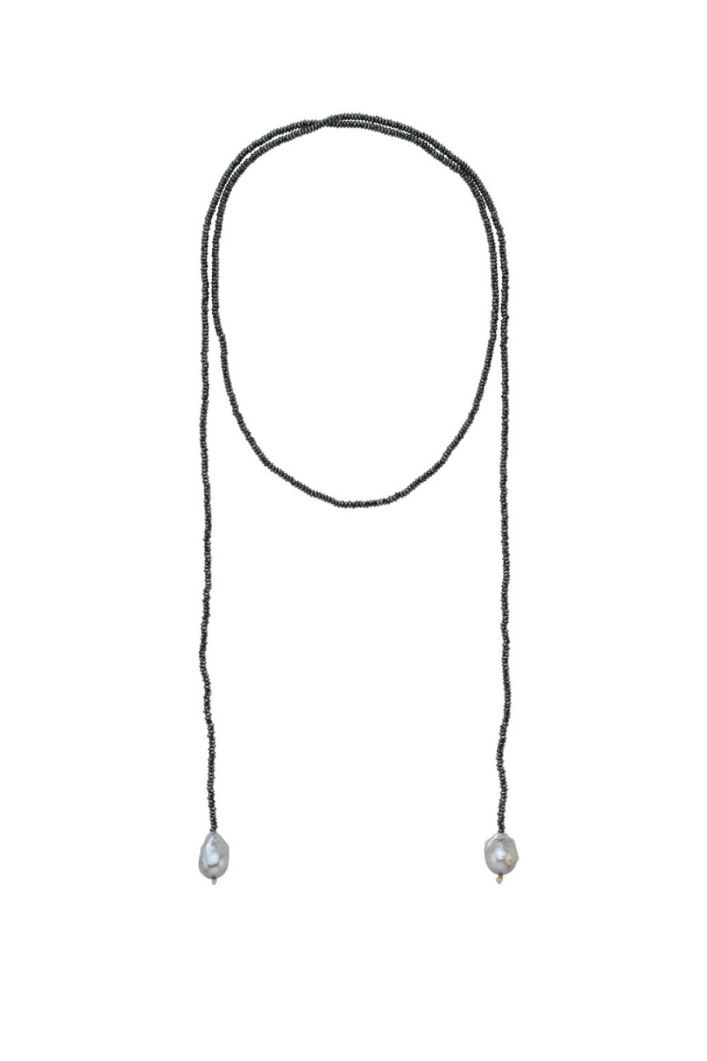 Linya Jewellery-Sedna Barok İncili Hematit Taşlı Uzun Kolye-Kolye-1-fleurdirect.live