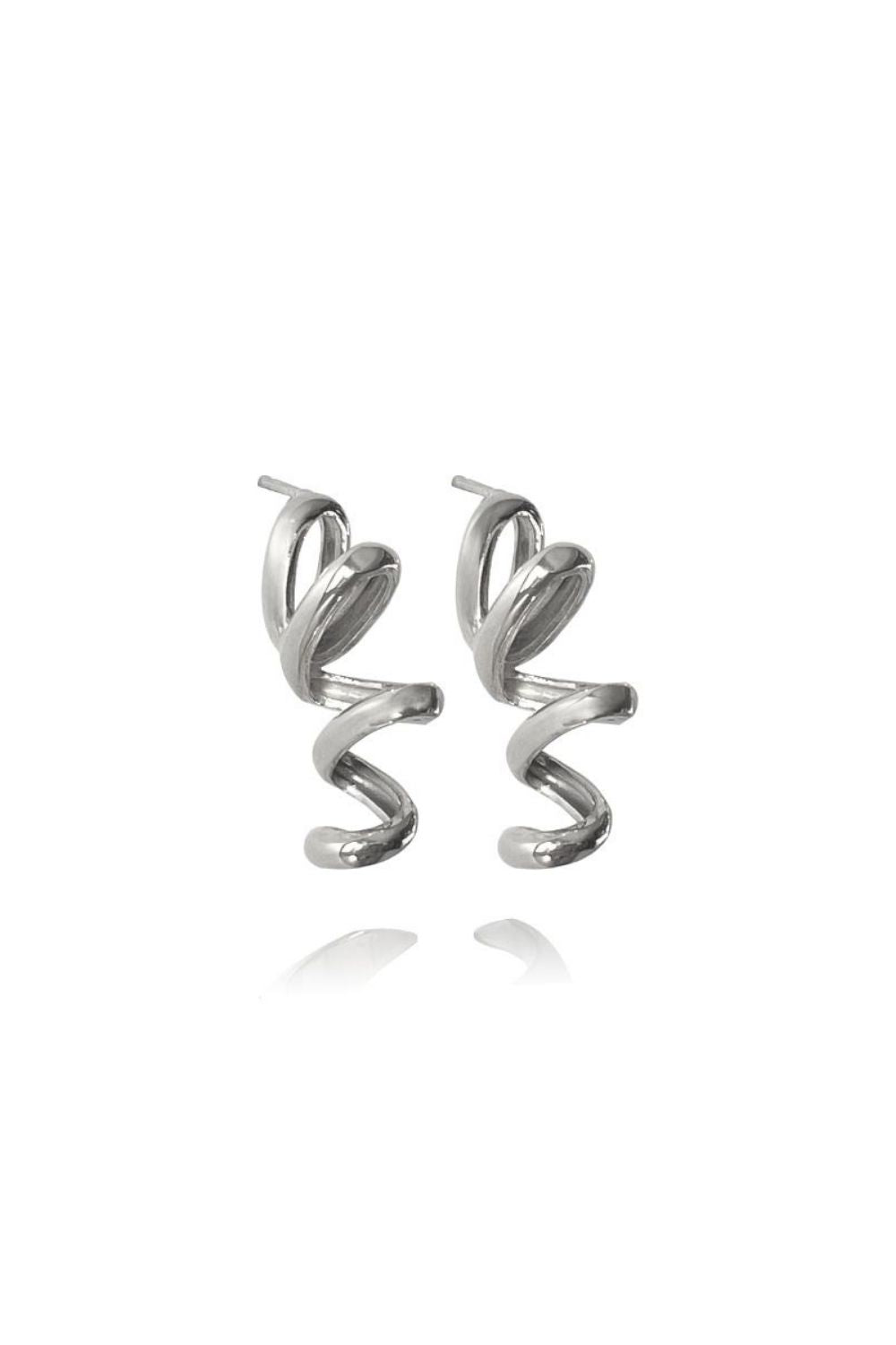 Linya Jewellery-Seta Spiral Gümüş Halka Küpe-Küpe-1-fleurdirect.live