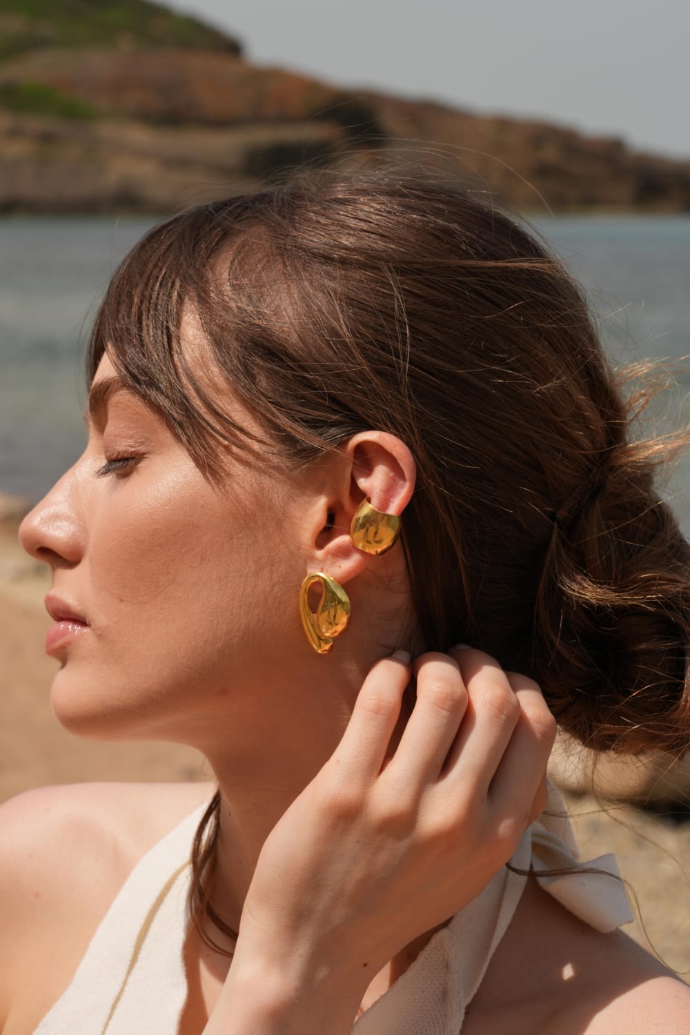 Linya Jewellery-Tina Büyük Midye Küpe-Küpe-4-fleurdirect.live