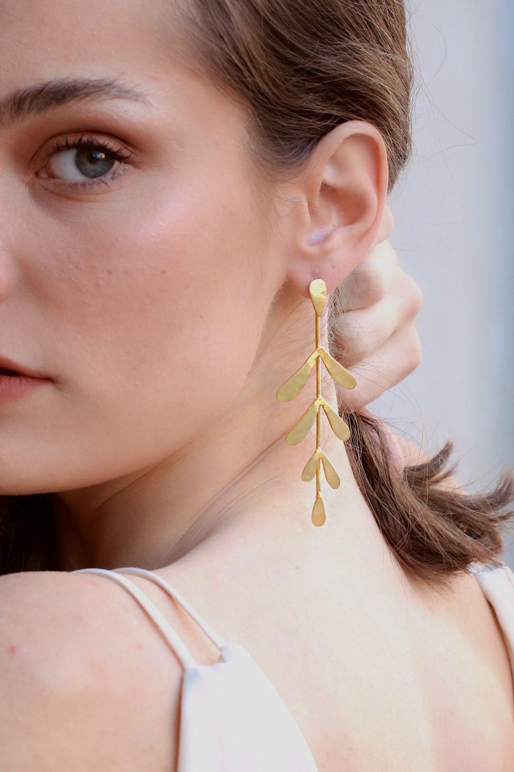 Linya Jewellery-Yaprak Küpe-Küpe-3-fleurdirect.live