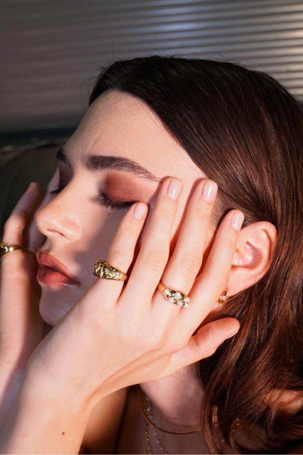 Linya Jewellery-Yıldız İnci Yüzük Gold-Yüzük-3-fleurdirect.live