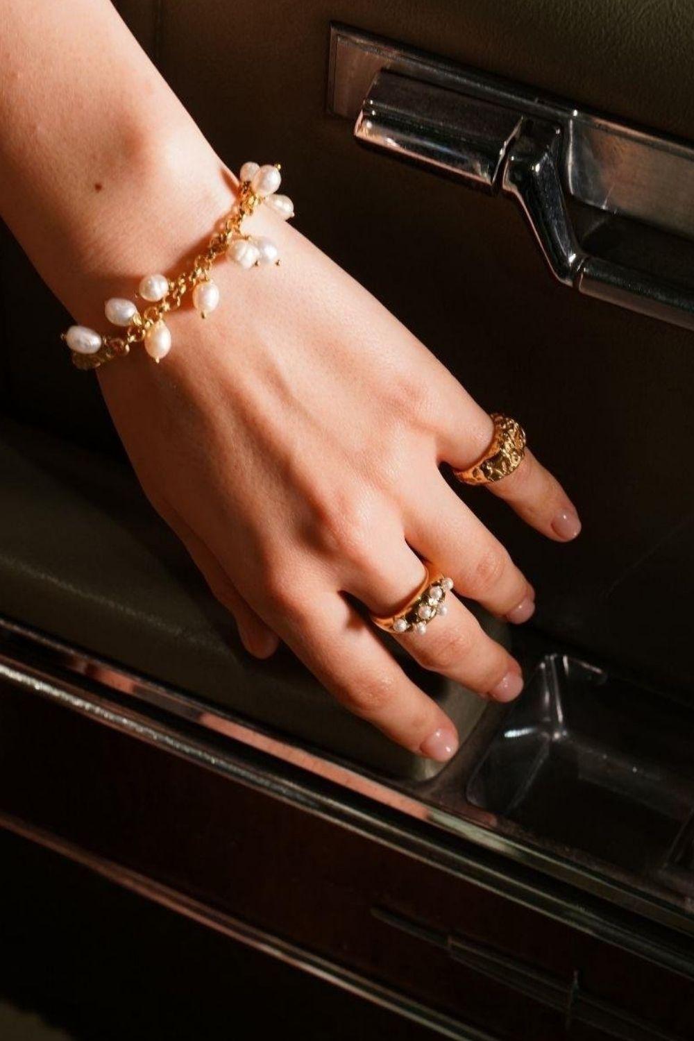 Linya Jewellery-Yıldız İnci Yüzük Gold-Yüzük-4-fleurdirect.live