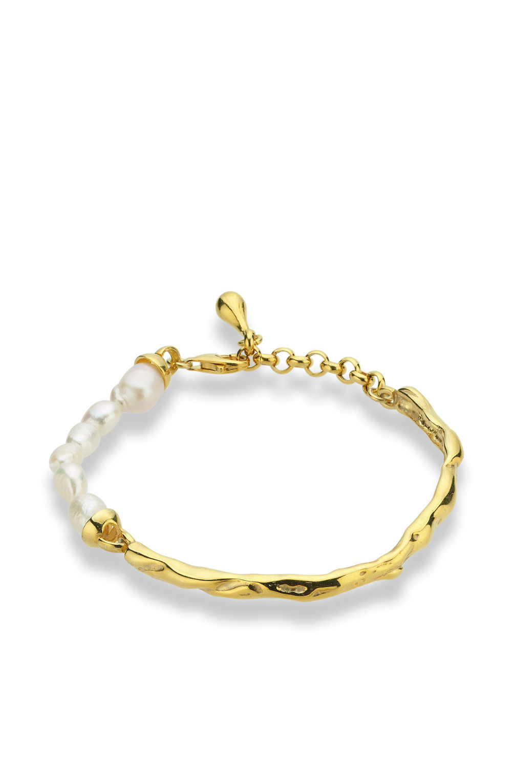 Linya Jewellery-Yira Kelepçe İnci Bileklik Gold-Bileklik-2-fleurdirect.live