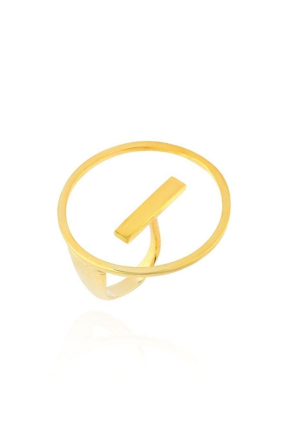 Linya Jewellery-Yuvarlak Şerit Yüzük Gold-Yüzük-1-fleurdirect.live