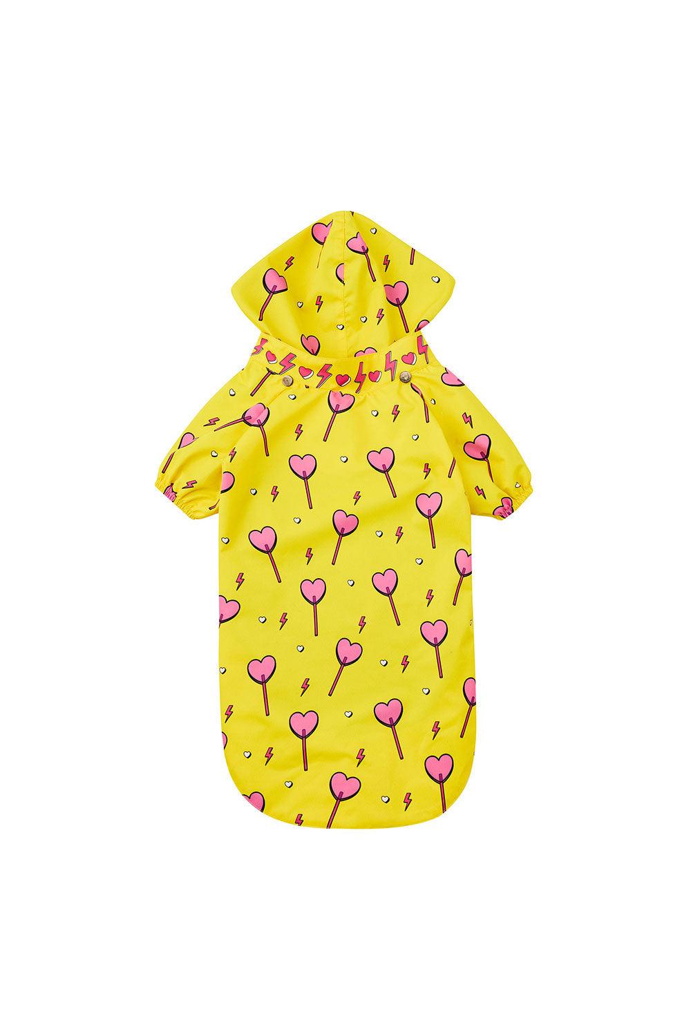 Little Monsters-Yellow Heart Candy Yağmurluk-Köpek-1-fleurdirect.live