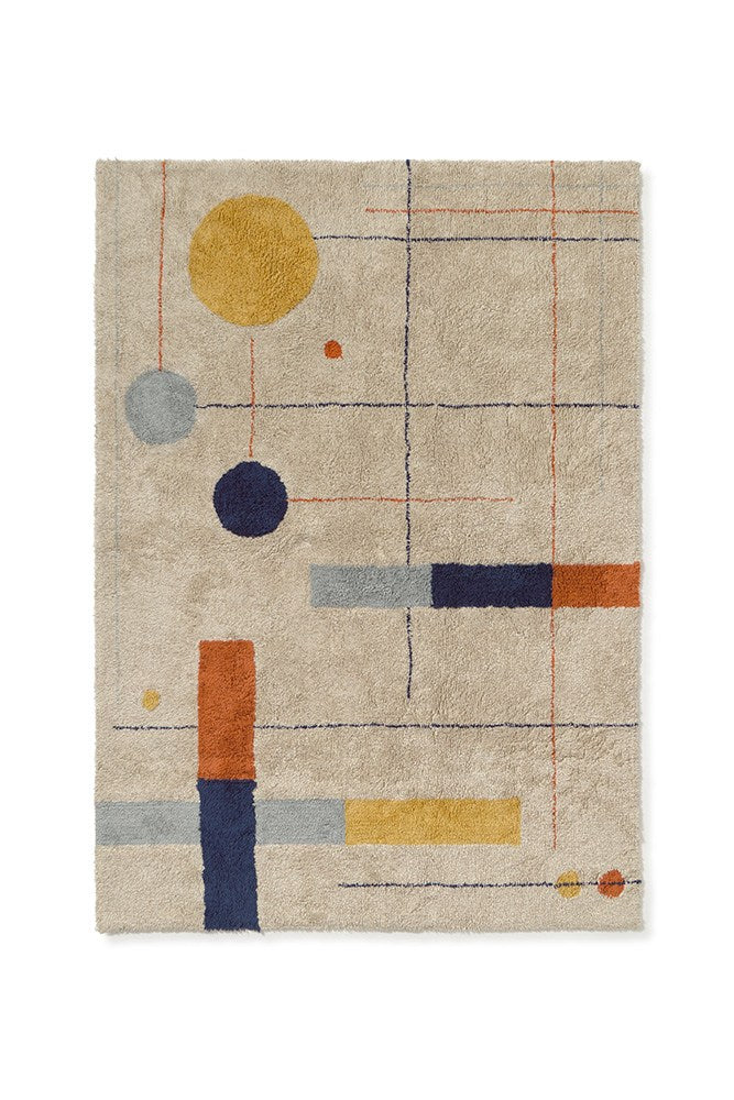 Lorena Canals Geometrik Desenli Yıkanabilir Halı – 120 × 160 Cm
