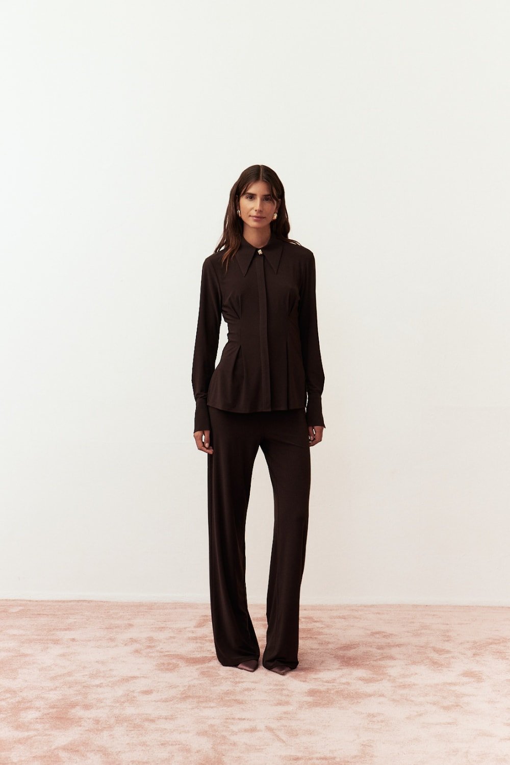 Lucentie-Lulu Brown Pants-Gömlek-1-fleurdirect.live