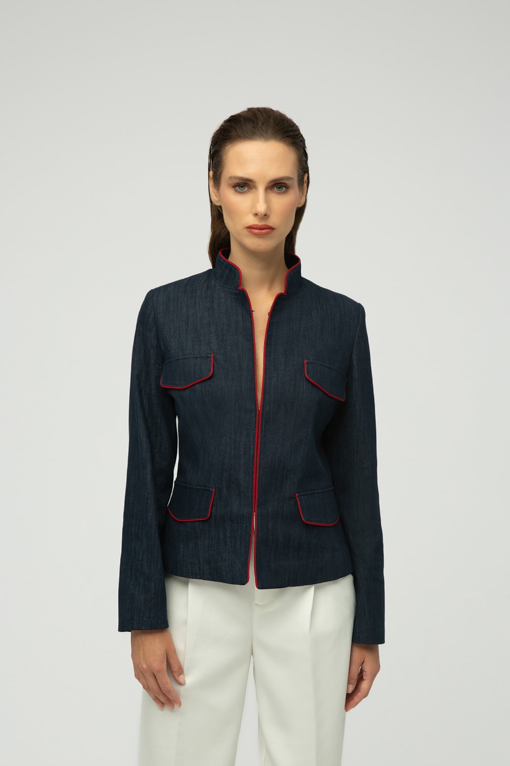 MAXIMUS-Rea Denim Görünümlü Esnek Ceket-Ceket-2-fleurdirect.live