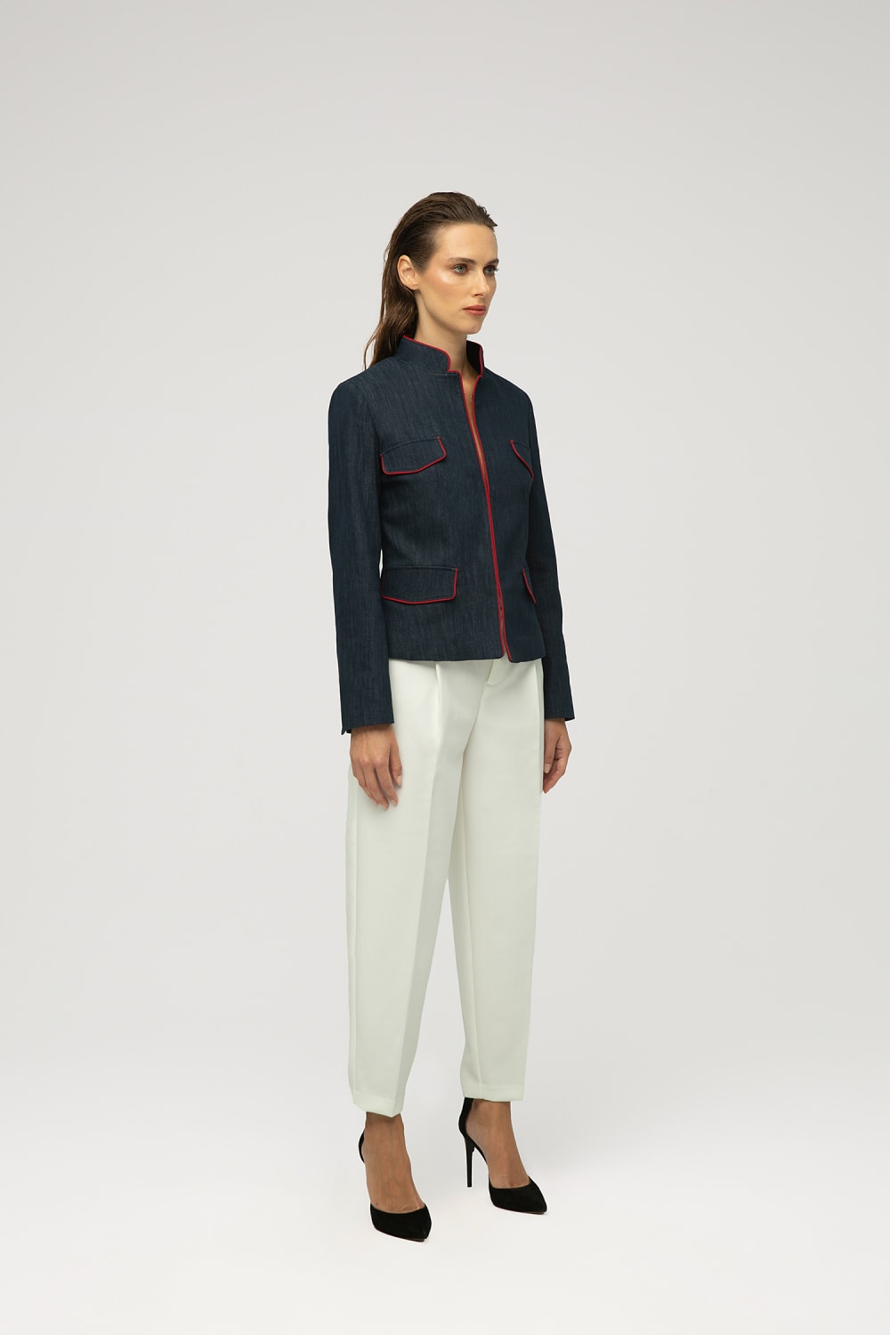 MAXIMUS-Rea Denim Görünümlü Esnek Ceket-Ceket-5-fleurdirect.live