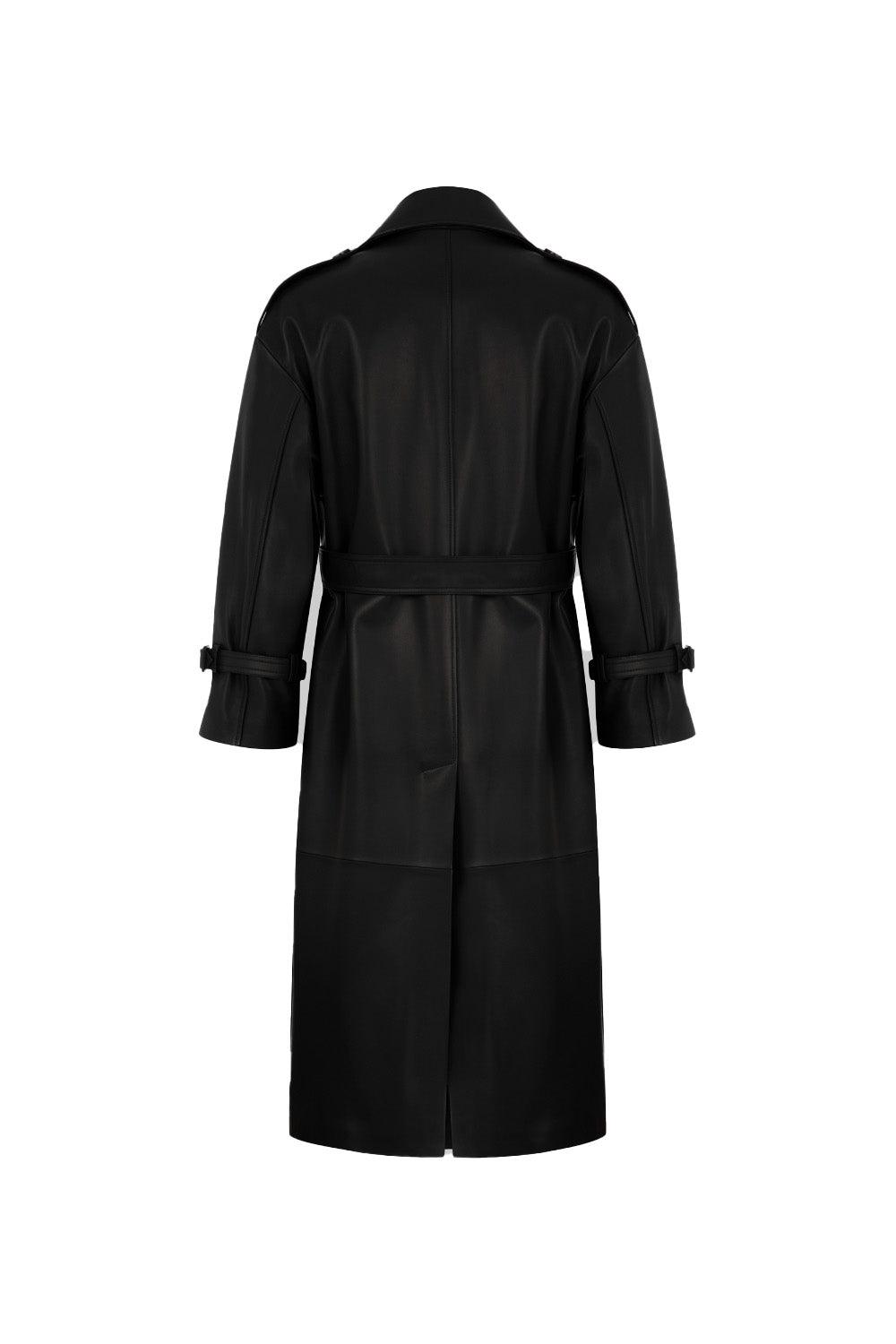 MX Clan-Leather Coat Siyah-Trençkot-2-fleurdirect.live