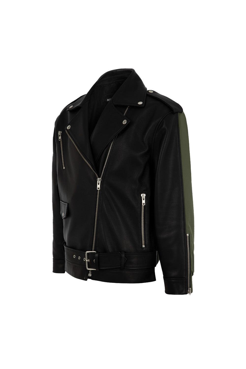 MX Clan-MX-30 Biker Yeşil-Deri Mont-1-fleurdirect.live
