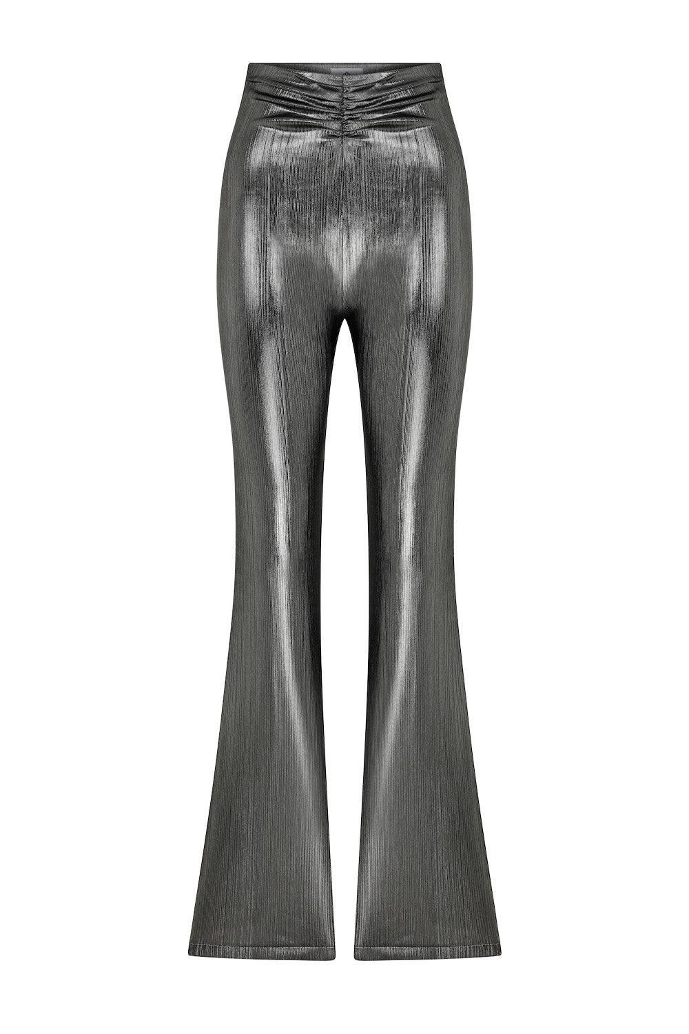 Maeve-Loose Fit Metallic Pants-Kot Pantolon-2-fleurdirect.live