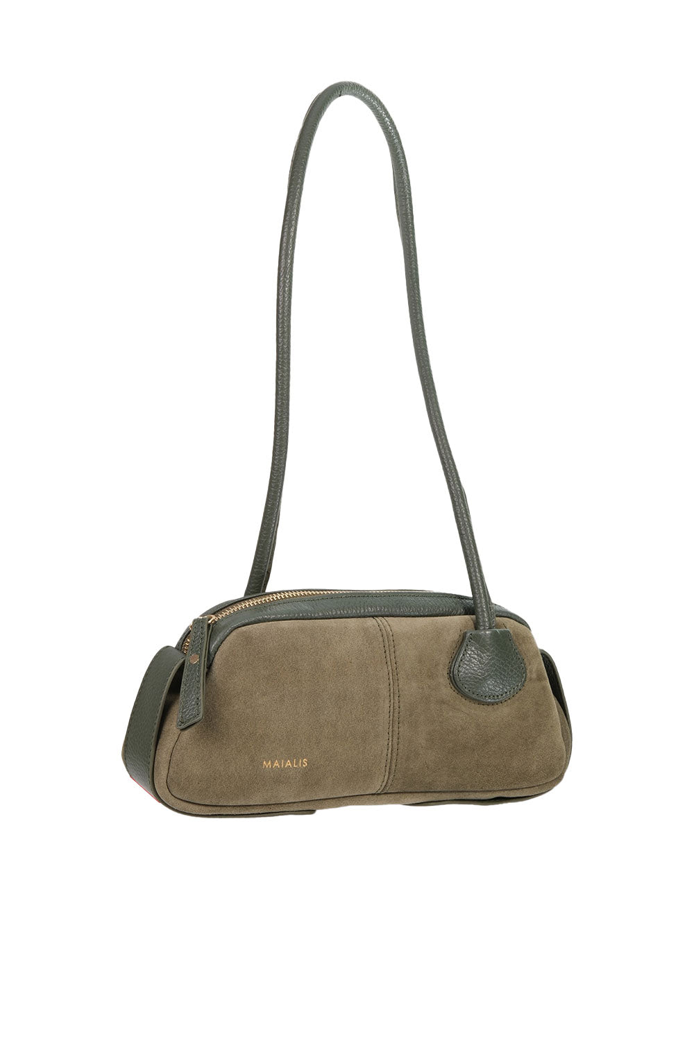 Maialis Design-Stella Green Suede-Omuz Çantası-1-fleurdirect.live