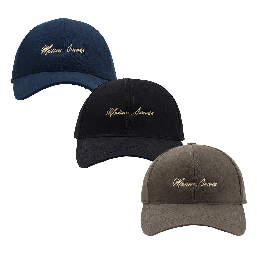 Maison Sacrée-Khaki Navy Blue Black Cap Three Pack-Şapka-1-fleurdirect.live