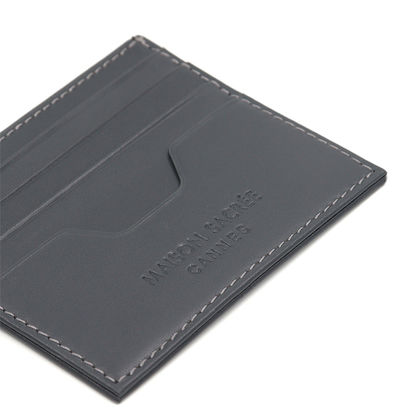 Maison Sacrée-Maison Sacrée Grey Card Holder-Cüzdan & Kartlık-2-fleurdirect.live