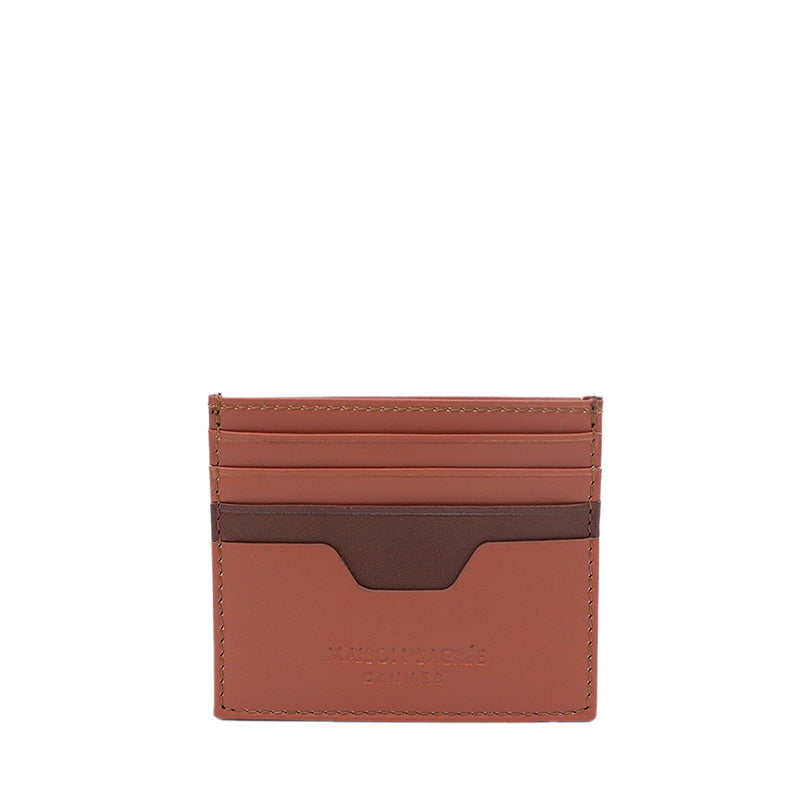 Maison Sacrée-Maison Sacrée Tan Card Holder-Cüzdan & Kartlık-1-fleurdirect.live