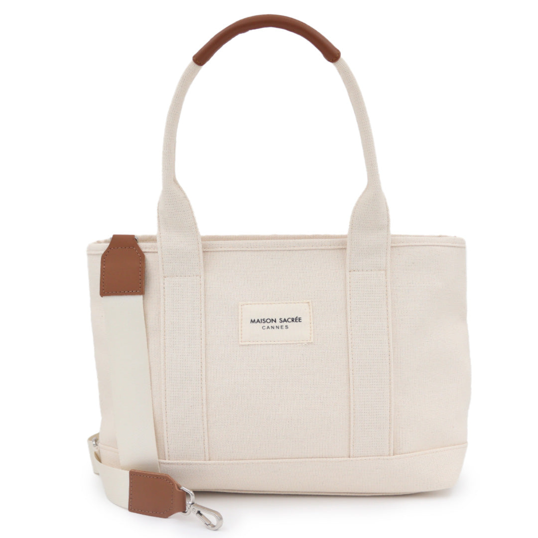 Maison Sacrée-Miramar Beige Large Shoulder Bag-Miramar-1-fleurdirect.live