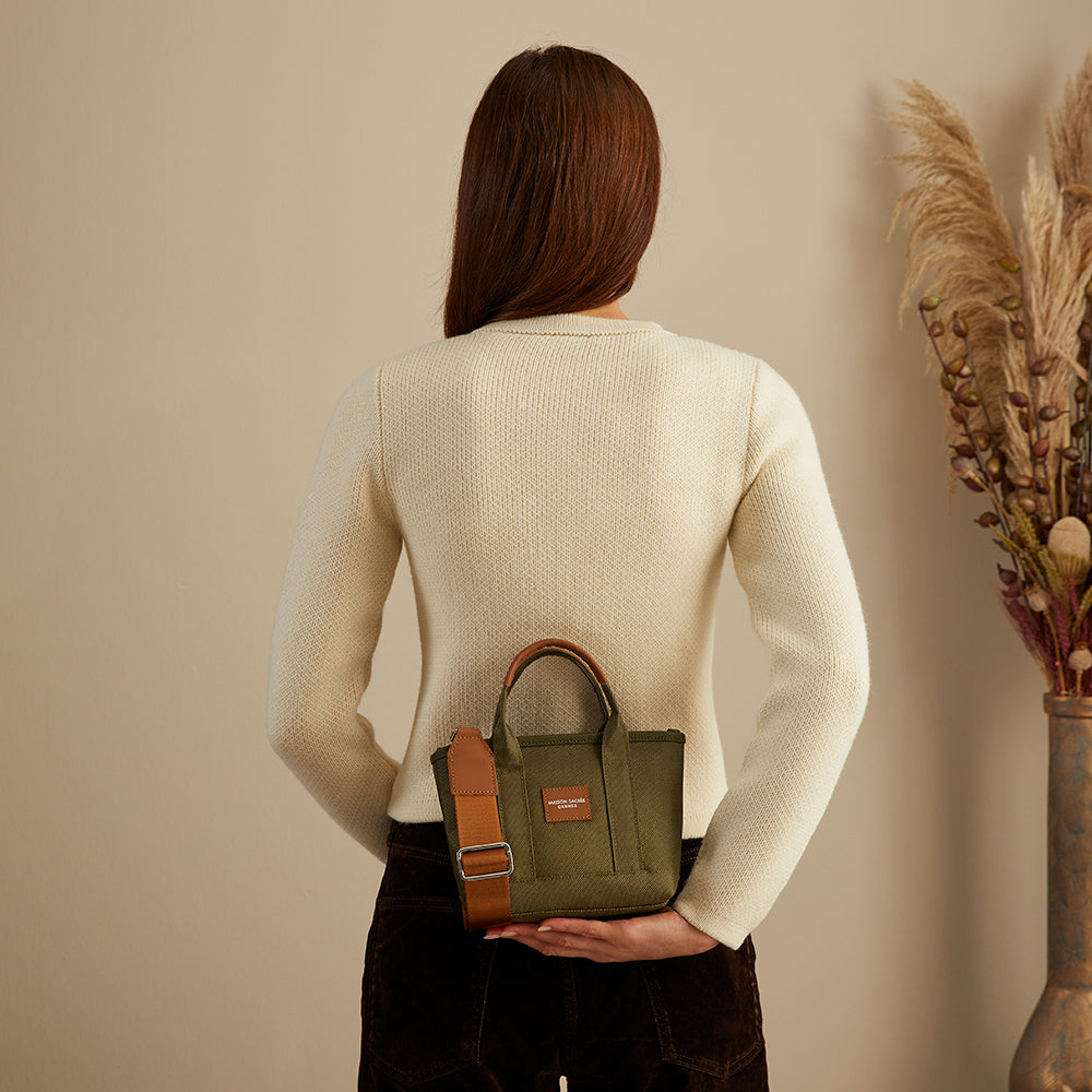 Maison Sacrée-Miramar Winter Khaki Extra Mini Shoulder Bag-Omuz Çantası-4-fleurdirect.live